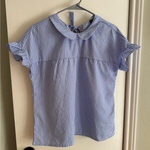 SHEIN Blue and White Striped Top